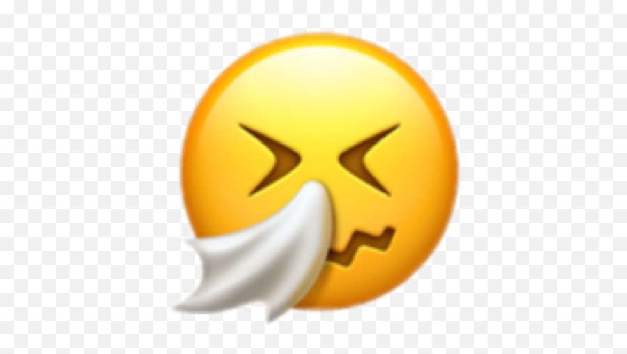Emoji Emoticon Iphone Flu - Emoji Iphone Transparent Blowing Nose Emoji Png,Iphone Emoticons