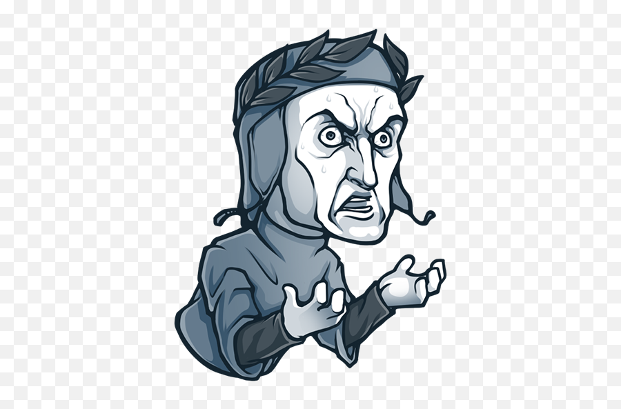Moar Stickers - Dante Alighieri Sticker Emoji,Emotion Drawing Meme