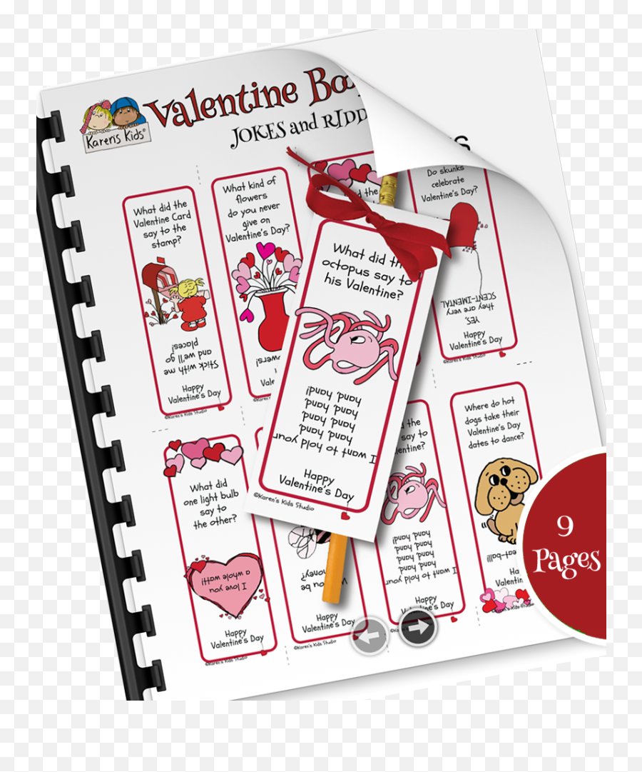 Joke And Riddle Valentine Bookmarks - Notebook Emoji,Emotion Gallery Bookmarks