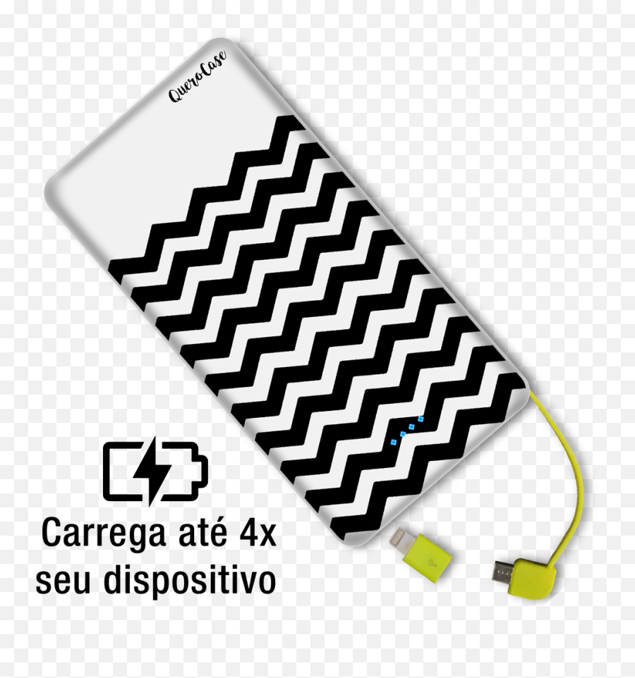 Carregador Portátil Ultra Fino 10000 Mah - Zig Zag Preto Carregador Portátil De Coração Emoji,Lg L70 Emojis