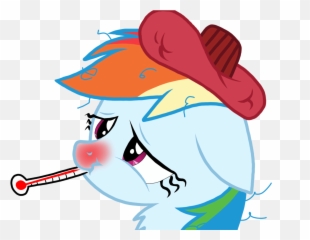 Thermometer Clip Art Sick Thermometer - Mlp Rainbow Dash Sick Emoji,Sick Emoji With Thermometer