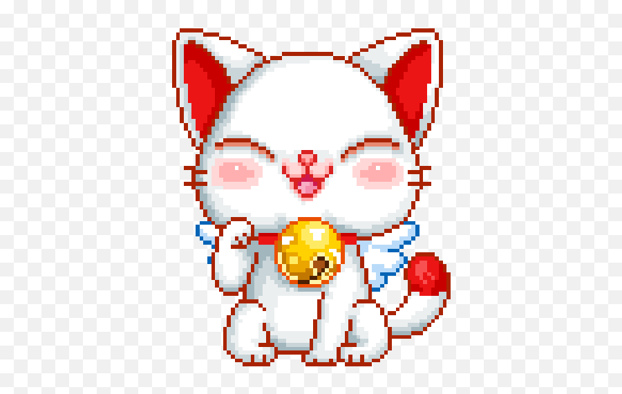Top Kawaii Pus Stickers For Android U0026 Ios Gfycat - Lucky Cat Pixel Art Gif Emoji,Kawaii Emoticon Gif