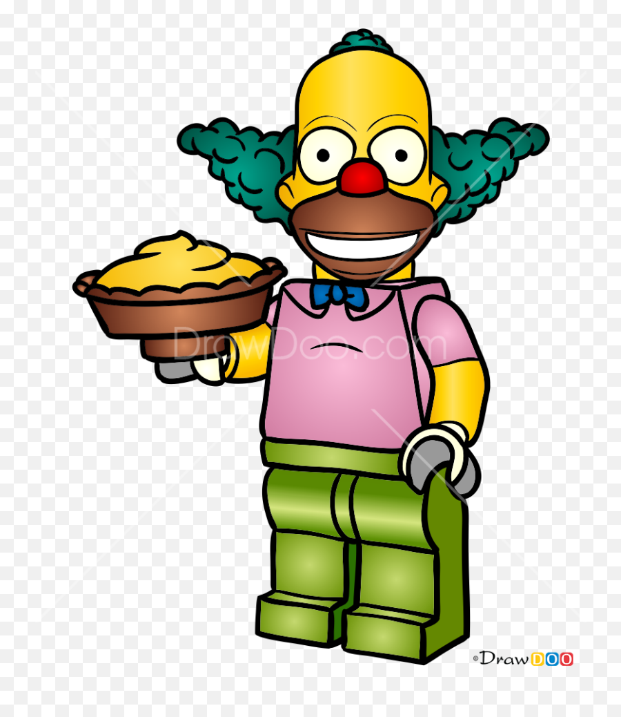 How To Draw Clown Krusty Lego Simpsons - Happy Emoji,Three Clown Emotions Tattoo