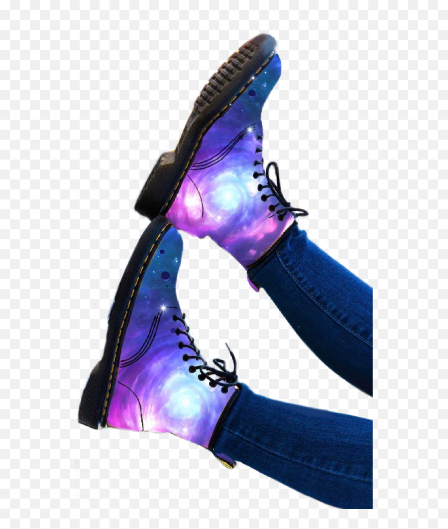 Space Legs Shoes Galaxy Overlay Sticker By Hola - Round Toe Emoji,Emoji Light Up Shoes