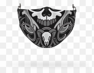 Skull Mouth Theme Face Covering Print 3 - Automotive Decal Emoji,Skull Unicorn Emoji