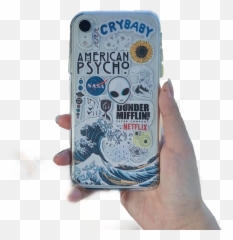 Art Americanhorrorstory Case Sticker - Great Wave Glass Painting Emoji,Emoji Doodle Phone Case