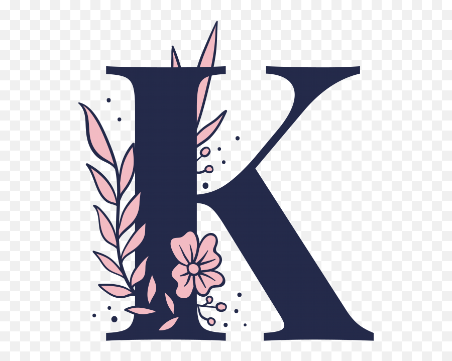 Floral Alphabet K Letter Png Transparent Image - K Letter Design Png Emoji,Emojis For Letters Of The Alphabet