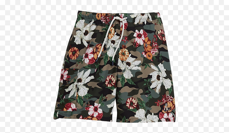 Paisley U0026 Gray Slim Fit Swim Trunks Khaki Camo And Floral Emoji,Camo Print Your Emotion