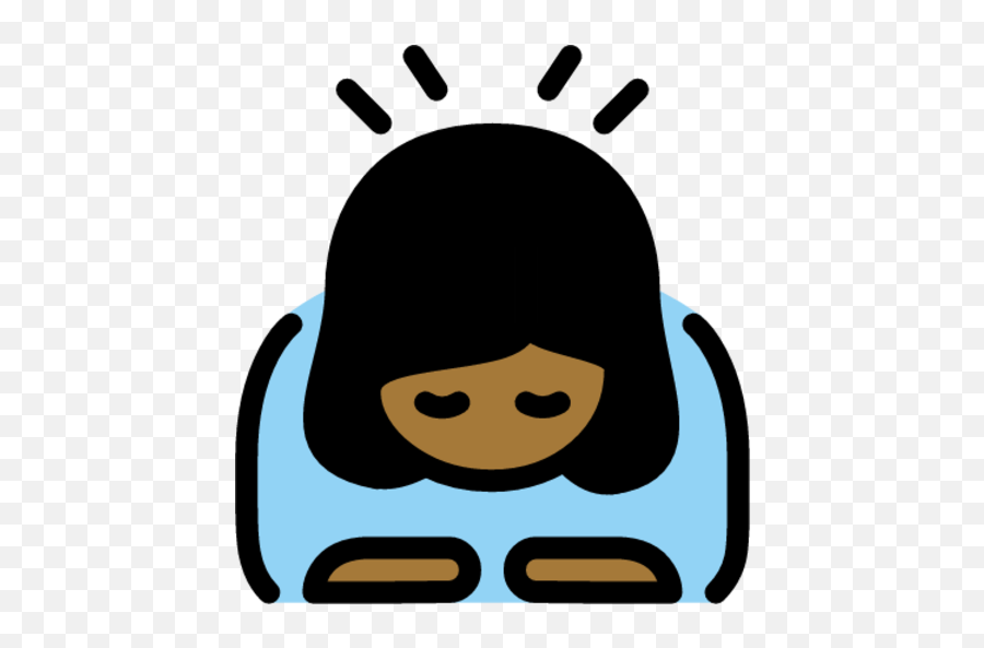 Woman Bowing Medium - Dark Skin Tone Emoji Download For,Clip Art Of Horse Emoji