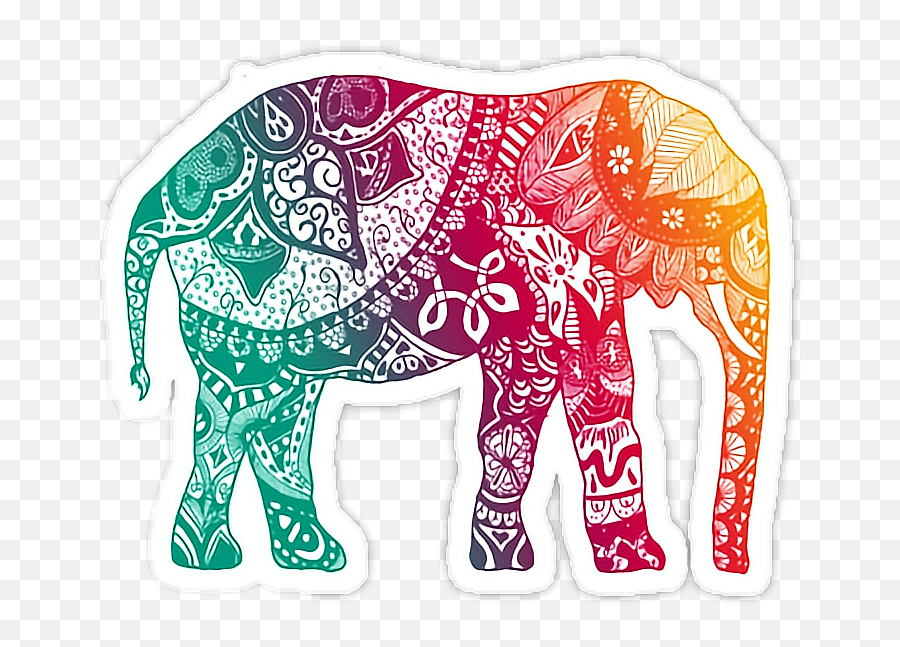 Elephant Png Tumblr - Elephant Colorful Tumblr Elephant Stickers Emoji,Elephant Emoji Png