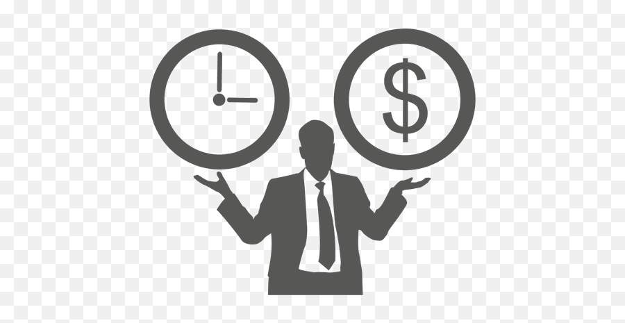 Clock Dollar On Businessmanu0027s Hands - Transparent Png U0026 Svg Icon Emoji,Dollar Emoji Transparent