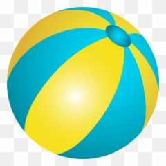 Clipart Beach Playa Clipart Beach - Blue And Yellow Beach Ball Png Emoji,Emoticon Playa