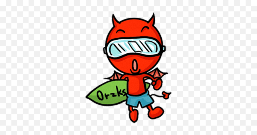 Little Devil Sticker - Fictional Character Emoji,Devil Emoji On Macbook