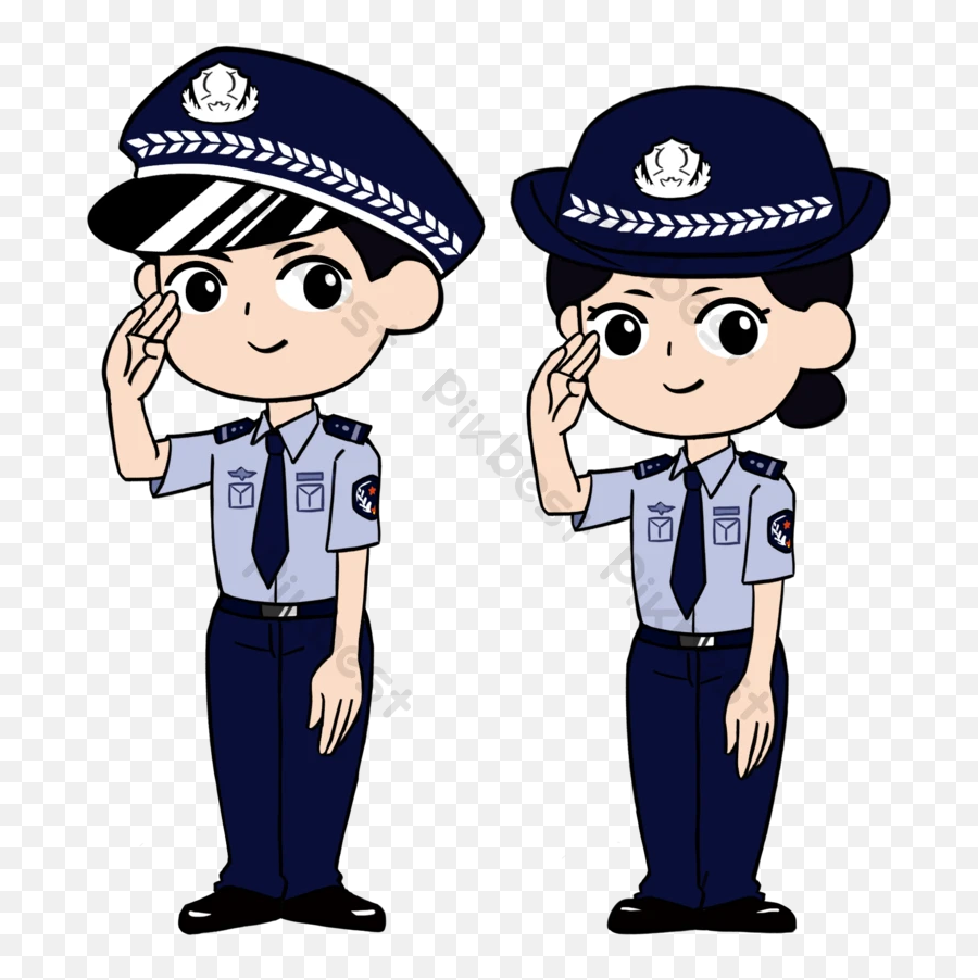 Cartoon Police Decorative Pattern Elements Collection Png - Gambar Polis Malaysia Kartun Emoji,Police Cop Car Emoji