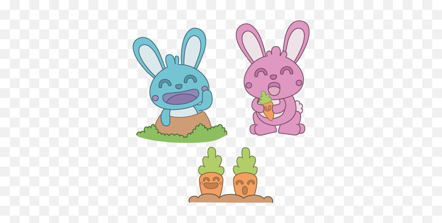 Kids Carrot Rabbits Decals - Happy Emoji,Emoji Wall Stickers