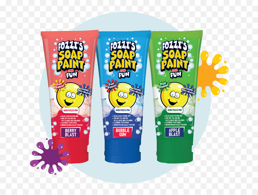 Fozziu0027s Bath Products For Kids - Soap Paint For Fun Emoji,Bubblegum Emoticon Text