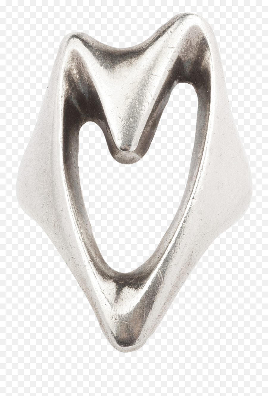 Georg Jensen Silver Abstract Heart Ring Spectrum Antiques - Solid Emoji,Heart Emoticon Ring Silver