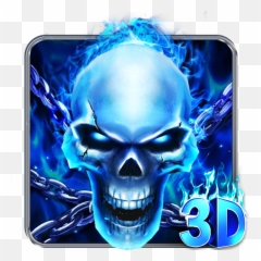 3d Blue Flaming Skull Theme Launcher 112 Download Android - Blue Fire Skull Emoji,2 Skull Emoji