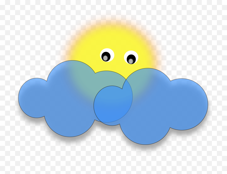 Sun With Clouds Clip Art - Sun Behind Clouds Clipart Emoji,Ice Cream Sun Cloud Emoji