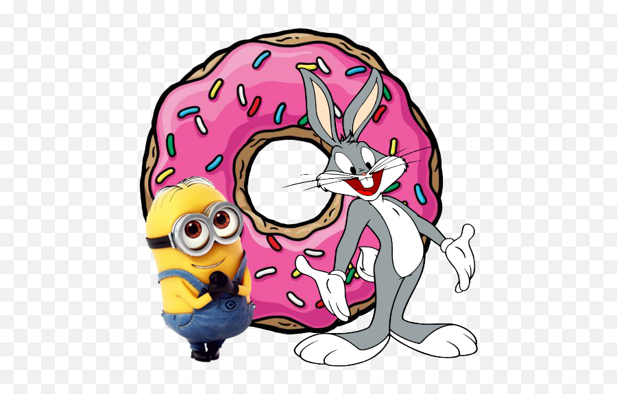 Bugs Minions Bunny Sticker - Donut Sticker Emoji,Bugs Bunny Emoji