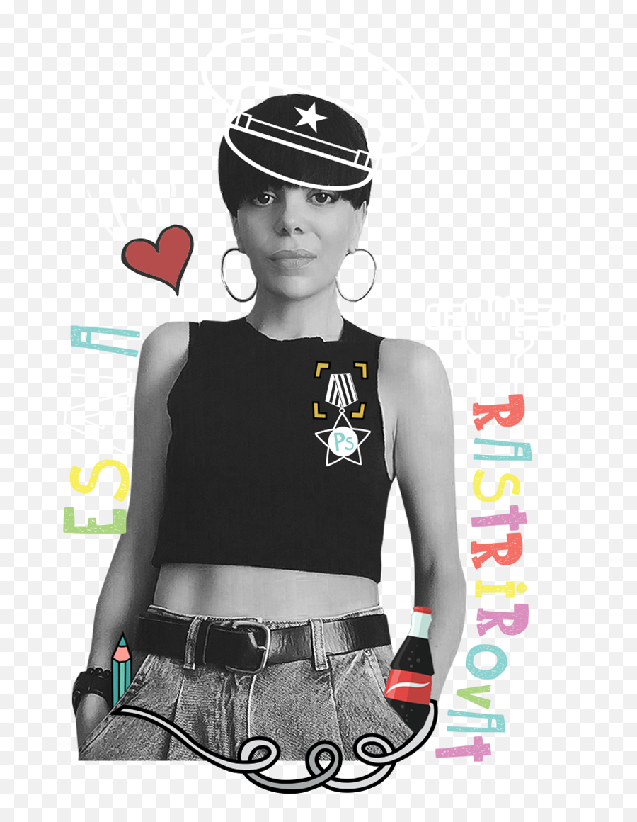 Nutsa Emoji,Emoji Sleeveless Crop Top