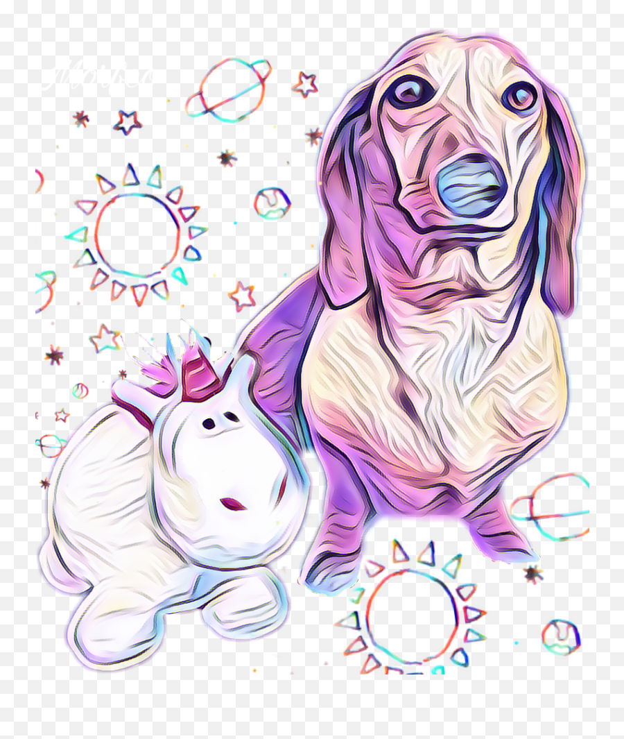 Dachshund Dog Unicorn Sticker - Fictional Character Emoji,Weenie Dog Emoji