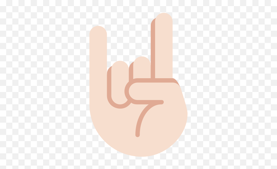 Hand Making The Sign Of Horns In Light Skin Tone Emoji,Finger Pointing Up Emoji