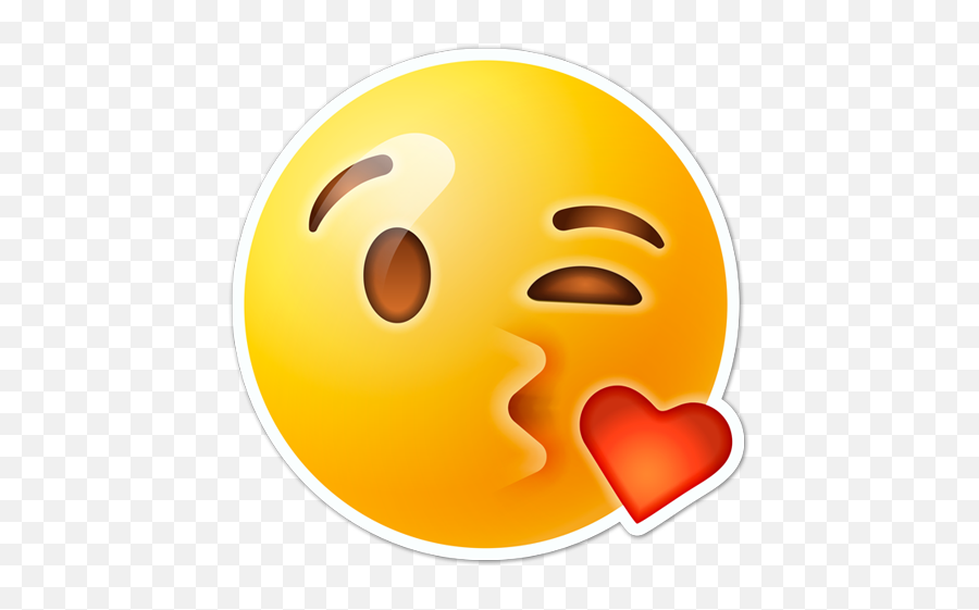 Sticker Smiley Throwing A Kiss Of Heart - Bacio Emoticon Emoji,Buddha Emoji