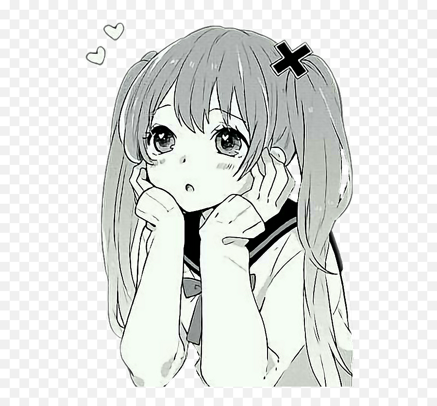 Enamorada Anime Blanco Negro Sticker By Nayaret Bravo - Imagenes De Chicas Anime En Blanco Y Negro Emoji,Corazon Blanco Emoji