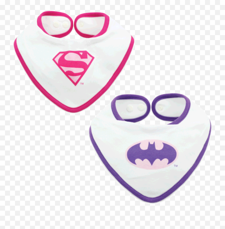 Supergirl Batgirl Bandana Bib Set For - Purple Superman Emoji,Emoticon Twin Girls