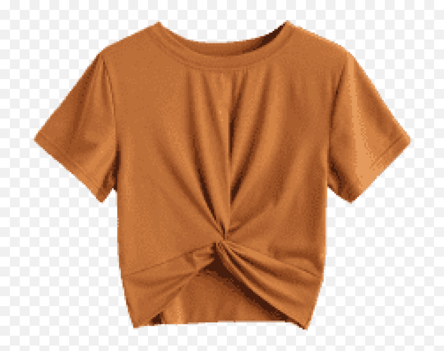 Zaful T - Shirts Tshirt Diy Twisted Crop Top Emoji,Flowy Emotion