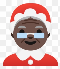 Mama Noel In Dark Skin Tone - Dessin Tête De Mère Noël Emoji,6 Lemon Emojis
