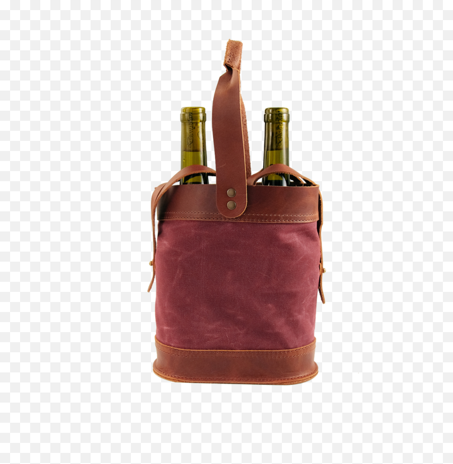 Leather Napa Double Wine Tote - Top Handle Handbag Emoji,Bottle Shake Emoji