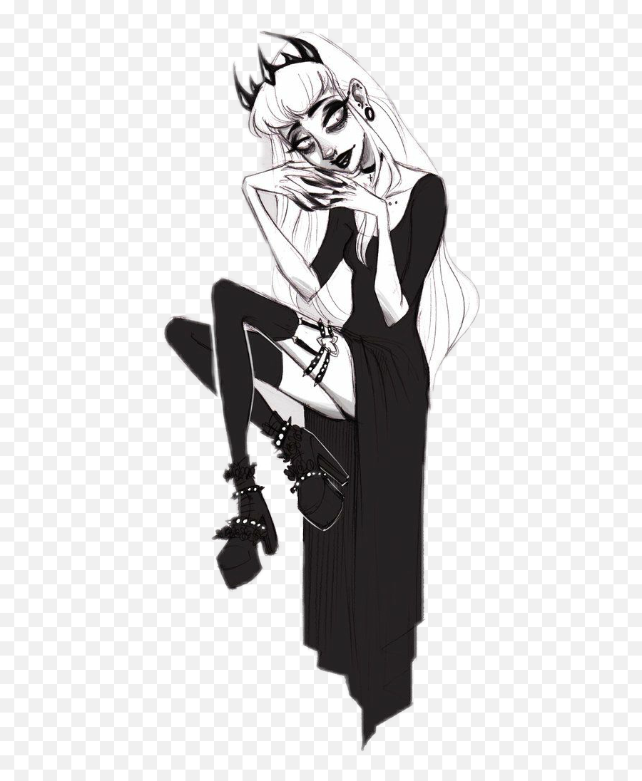 Witch Woman Girl Drawing Tumblr Sticker By Breetou - Girl Drawing Tumblr Witch Emoji,Emoji Drawin G Meme Tumblr