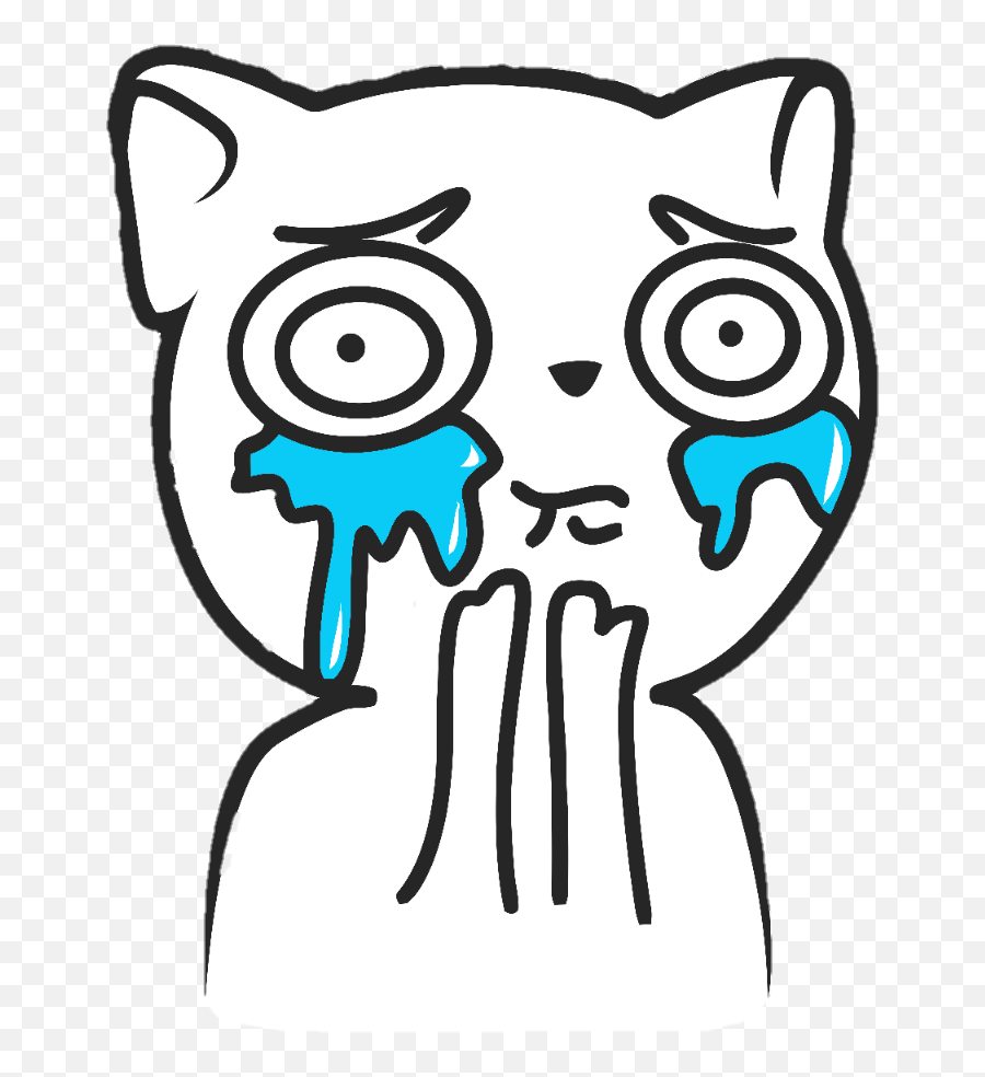 Download Cry Cat Rage Comic Memes Png Transparent Background - Happy Crying Meme Cartoon Emoji,Cat Emotions Comic