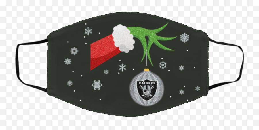 The Grinch Christmas Ornament Oakland Raiders Face Mask - Red Bull Face Mask Emoji,Raiders Emoji Shirts