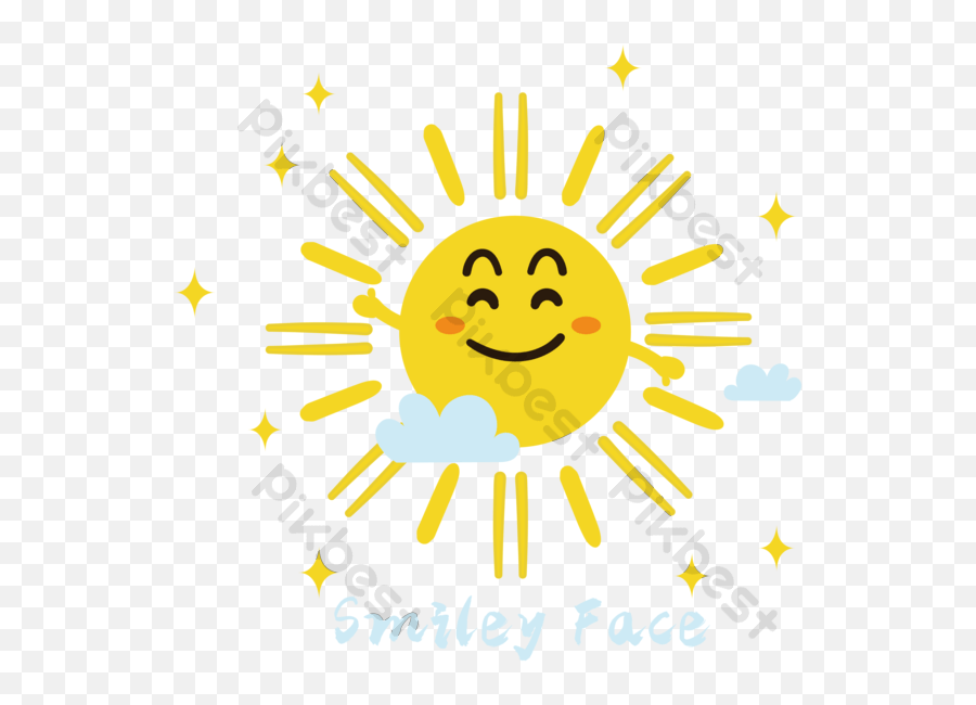 Cute Waving Smiley Sun Vector Png Images Ai Free Download - Happy Emoji,Cute Face Emoticon