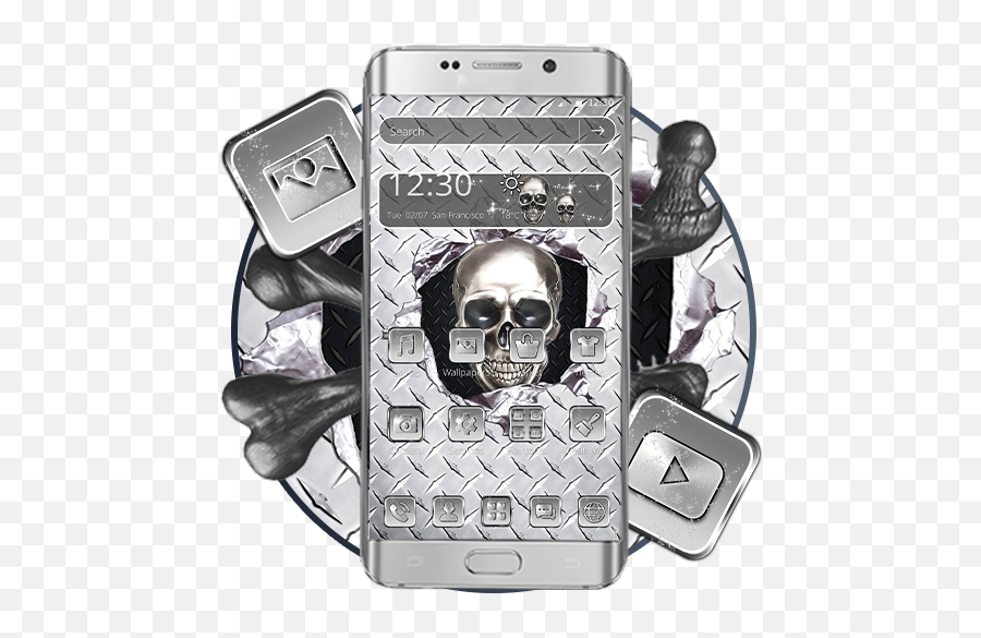 Silver Metal Skull Theme U2013 Apps On Google Play Emoji,2 Skull Emoji