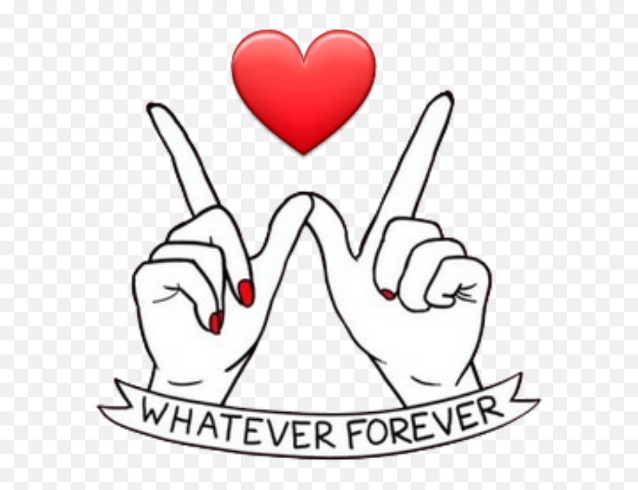 Hands Heart Forever Text Emoji Sticker By Marras - Whatever Forever,Fore Emoji