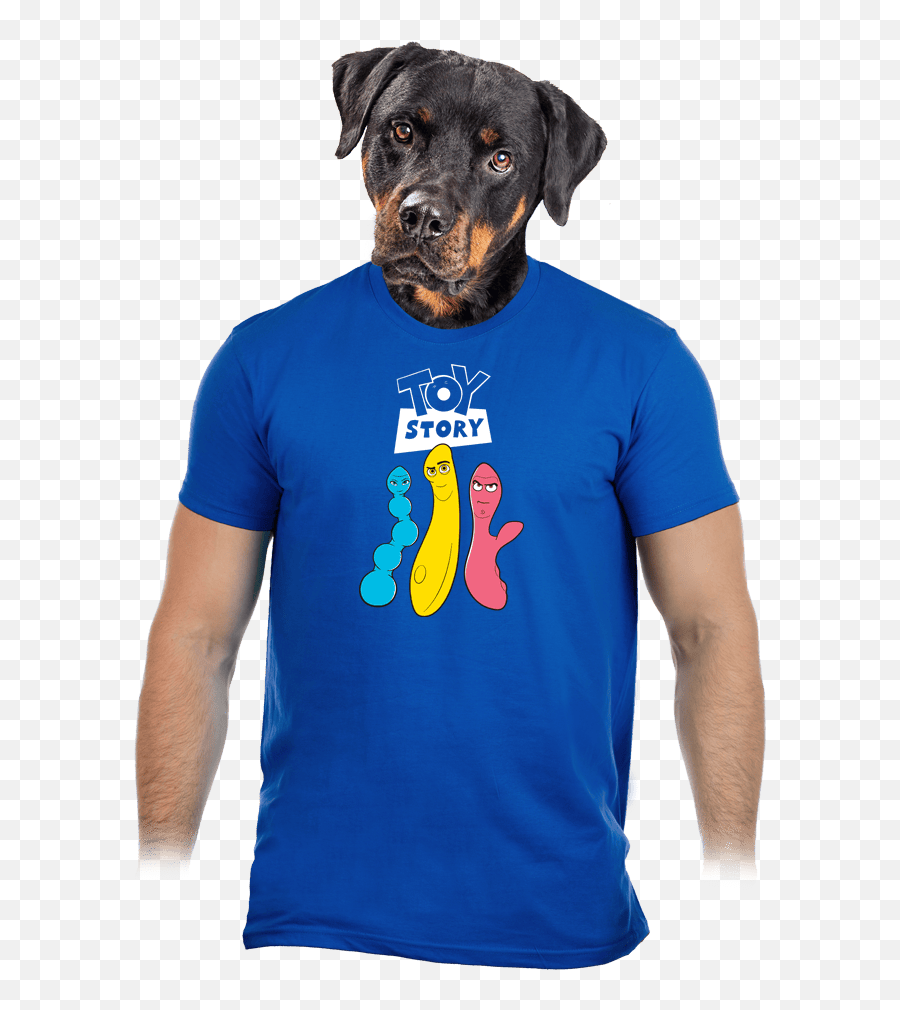 Játékháború Férfi Póló Kék Bastardhu - Pánské Triko Emoji,Rottweiler Emoji