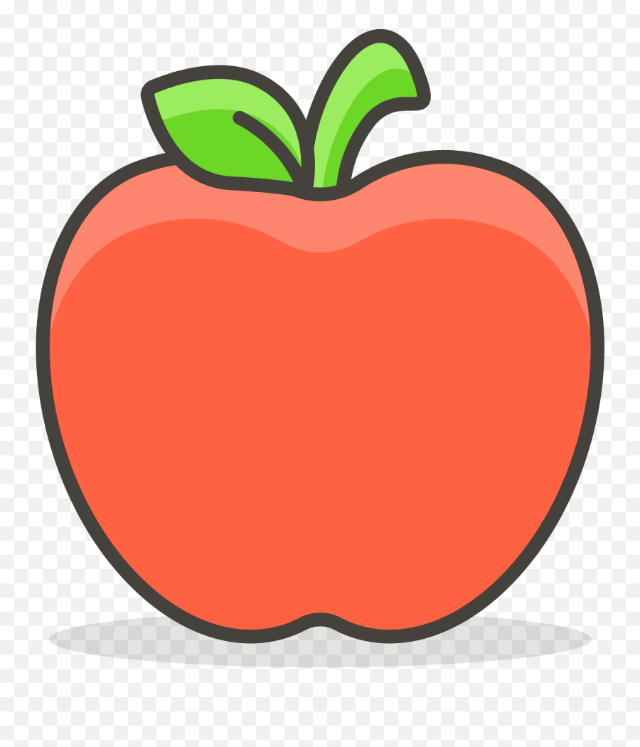 Red Apple Emoji Clipart Free Download Transparent Png - Apple Fruit Drawing Cartoon,Apple Emojis Download