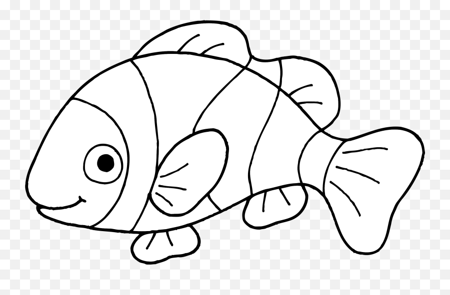Clown Fish Clipart Black And White Stock Rr Png - Clipartix Clip Art Black And White Fish Emoji,Emoji Clipart Black And White