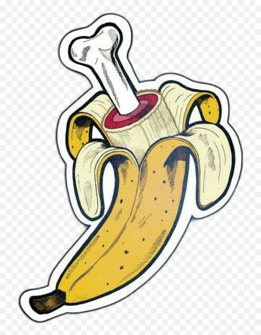 Banana Sticker - Banana With The Bone Emoji,Banana Peel Emoji