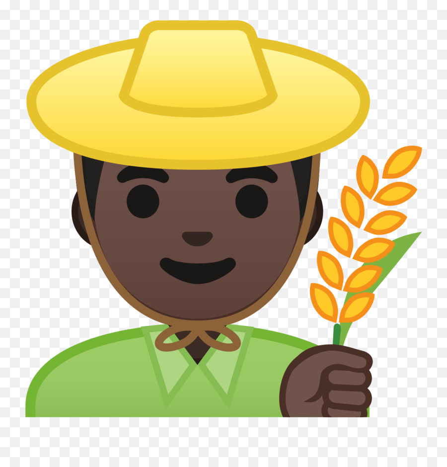 U200d Man Farmer Emoji With Dark Skin Tone Meaning And - Farmer Emoji,Cowboy Emoji