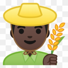 U200d Man Farmer Emoji With Dark Skin Tone Meaning And - Farmer Emoji,Cowboy Emoji