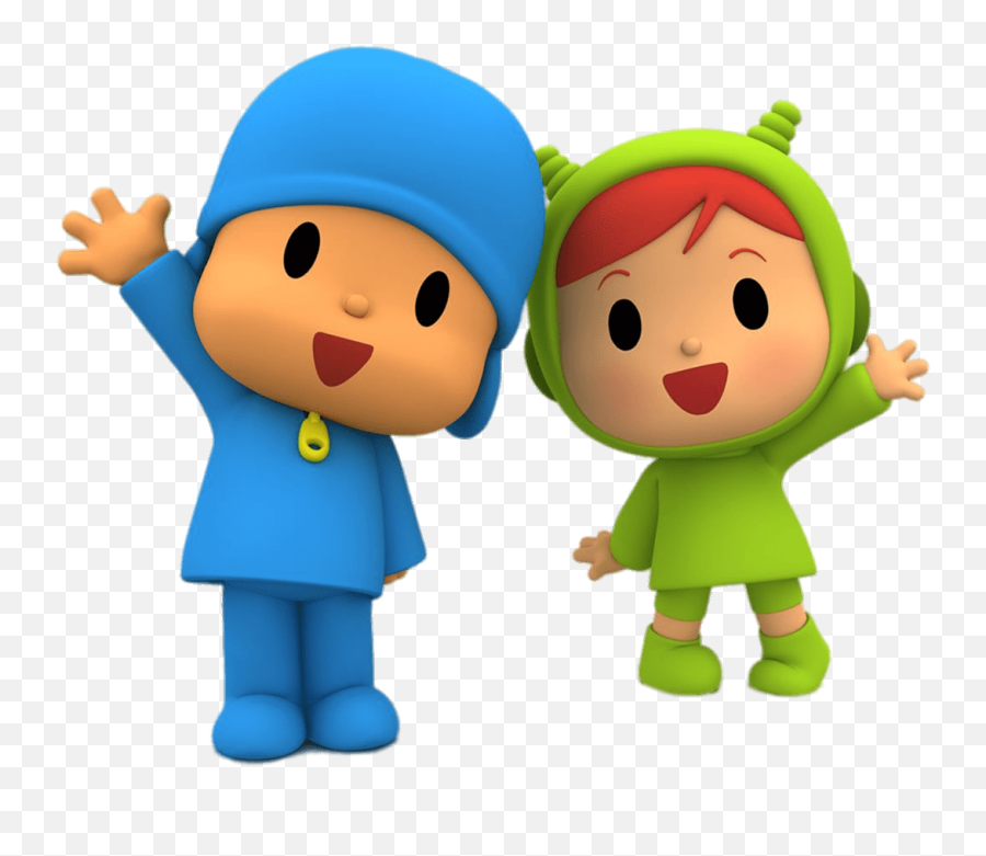 Pocoyó Y Nina Salutand Png Transparente - Stickpng Pocoyo Pocoyo Characters Emoji,Angela Guzman Creadora De Emojis