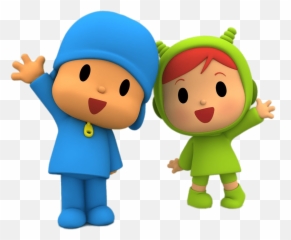 Pocoyó Y Nina Salutand Png Transparente - Stickpng Pocoyo Pocoyo Characters Emoji,Angela Guzman Creadora De Emojis