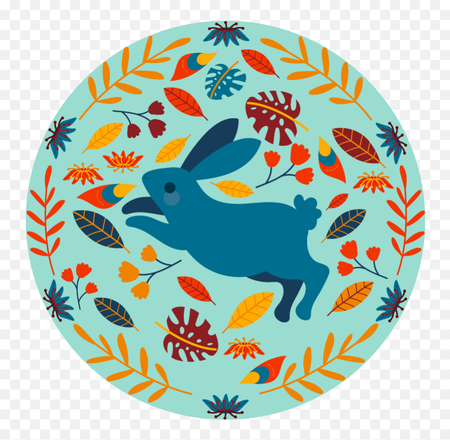 Tenango Rabbit Style Farm Animal Decal - Decorative Emoji,Fox And Hare Emoji