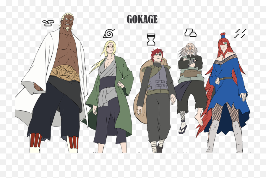 Were The 5 Kage At The Time Of The Fourth Great Ninja War - 5th Kage Emoji,Six Tails Saiken Emotion