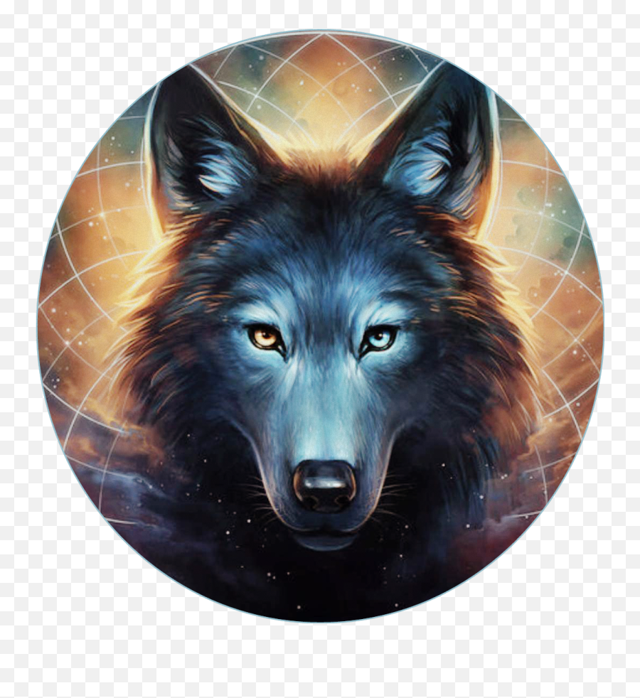 Native Wolf Dreamcatcher American Sticker By Adam - Magical Wolves Emoji,Free Native American Emojis